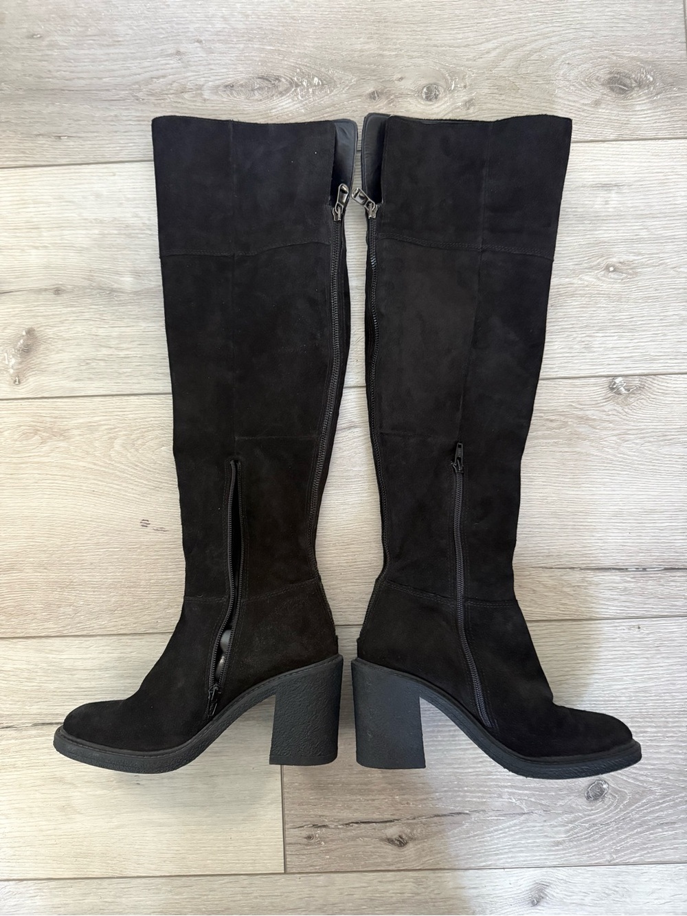 GUSTO Italian Leather Black Women's Knee-High Boots